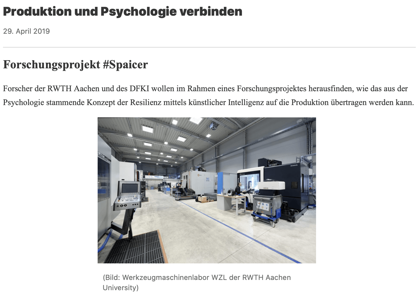 Produktion und Psychologie verbinden