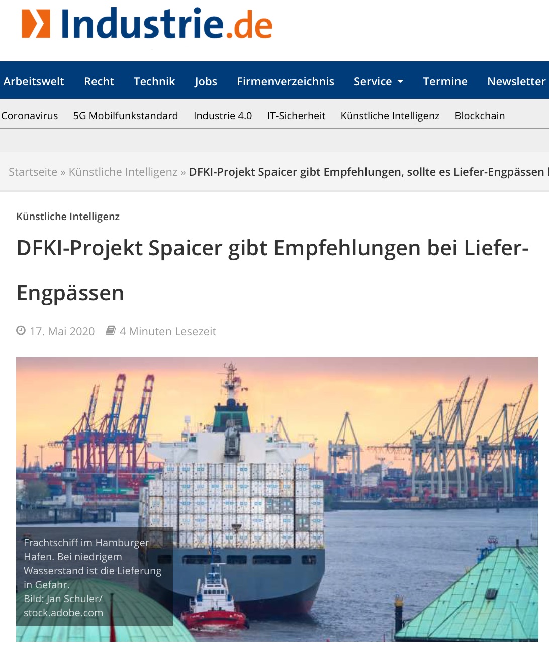 DFKI-Projekt Spaicer gibt Empfehlungen bei Liefer-Engpässen