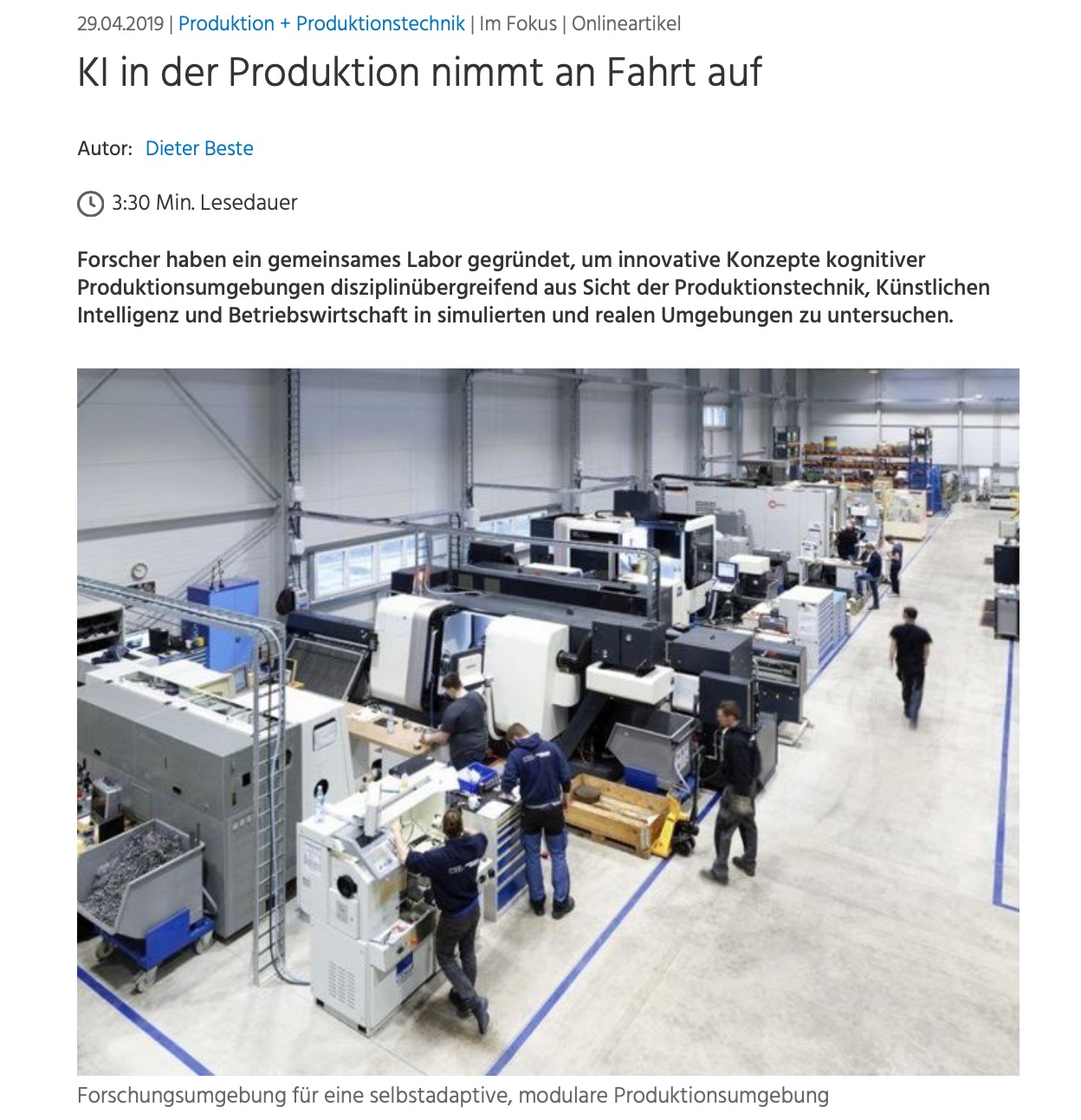 KI in der Produktion nimmt an Fahrt auf